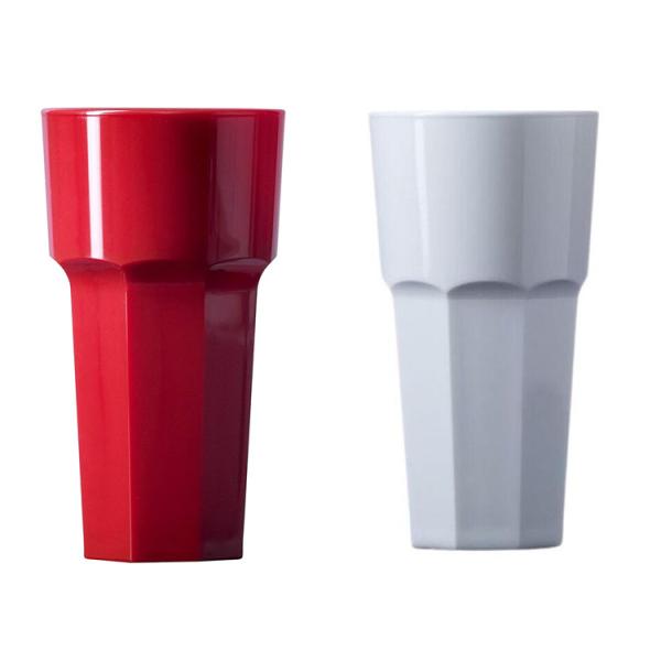 Tall Hiball Polycarbonate Plastic Tumbler Glasses 14oz Red Black White
