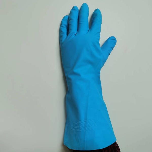 Oil Resistance Xl Blue Nitrile Gloves 11 Mil UnFlocked Lining Chemical Nitrile Glove