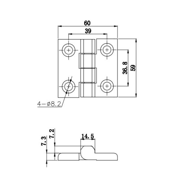 Замок шкафа из нержавеющей стали 60 мм