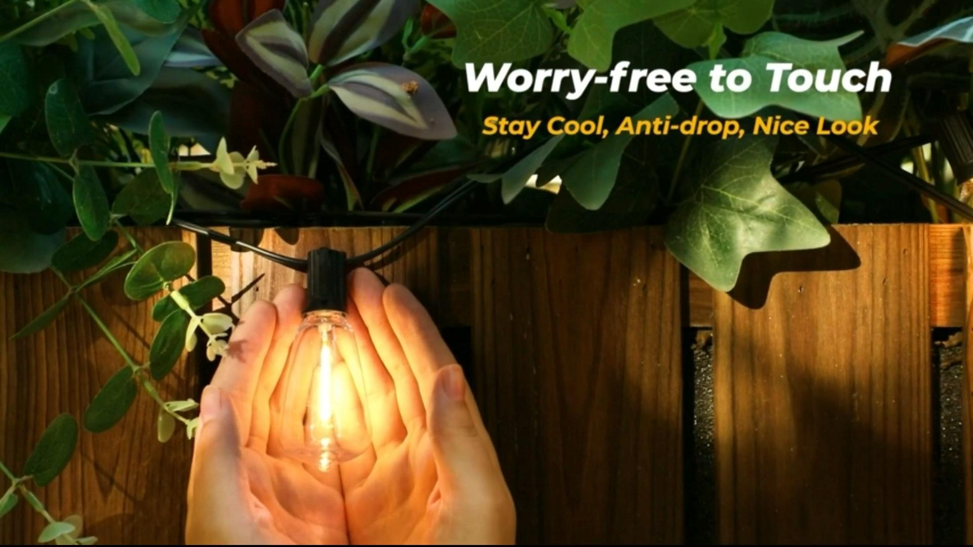 LED Outdoor 100FT 52 Shatterproof ST38 Винтажные лампочки Эдисона