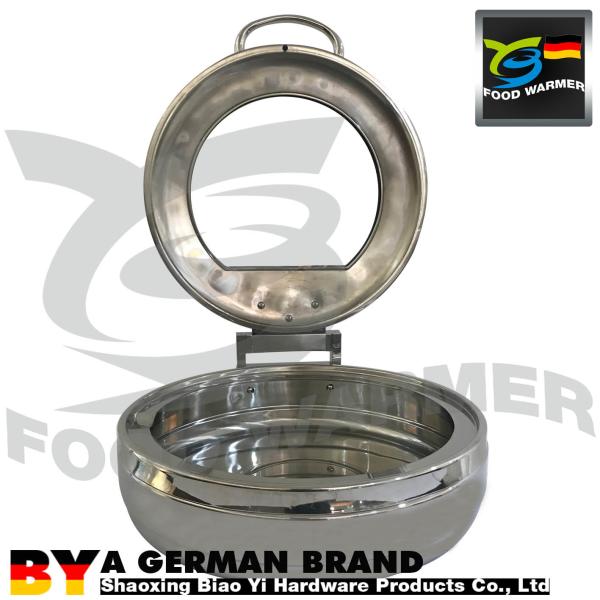 Durable Round Chafing Dish Food Grade Metal Material Unique Knock Down Design