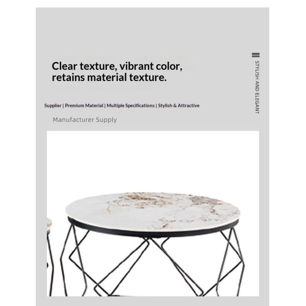 Minimalist Modern Light Luxury Small-sized Household Round Coffee Table Living Room Balcony Sofa Side Table Corner Table