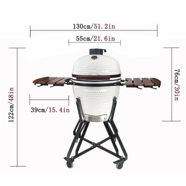 KIMSTONE 21 Inch Homeused Barbeque Grill Outdoor Kitchen Charcoal Ceramic Kamado Griller
