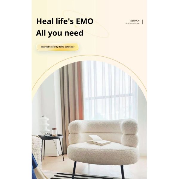 Modern Leisure White Armchair Living Room Designer Chair with Metal Leg Accent Lounge Chair Single Velvet Fabric Sofa Chair