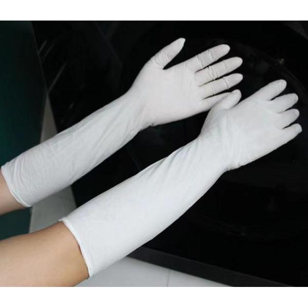 Anti Allergy Disposable Nitrile Glove 16 Inches Industrial Extended Cuff Exam