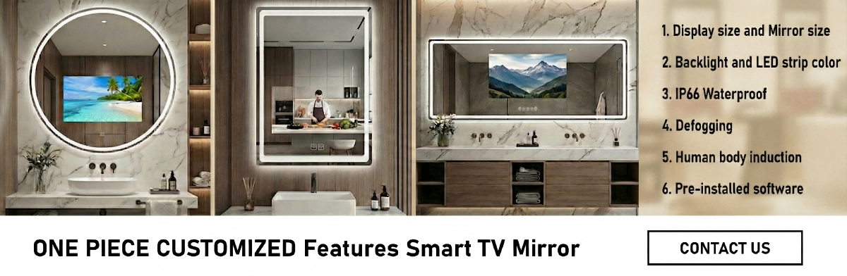 Kingstin Smart Bathroom Mirror Cabinet with Built-in TV & Storage, Android OS Touchscreen Magic Mirror