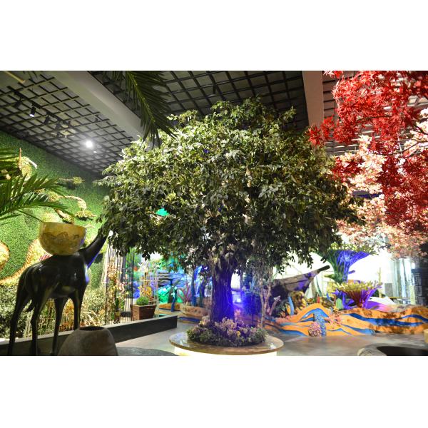 Anti UV Artificial Banyan Tree Large Outdoor Foliage Plant UV Resistant Or Fire Retardent Leaves
