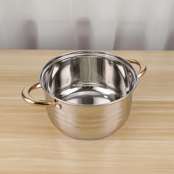 Золотой покрывая индивидуальный сотейник варя бак 24cm супа