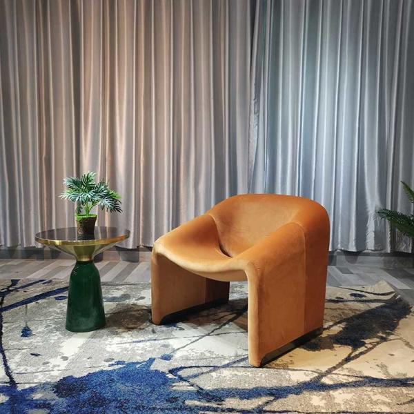 Софы Seater офиса лобби 76x67x70CM гостиницы кресла бархата Брауна одиночной роскошное