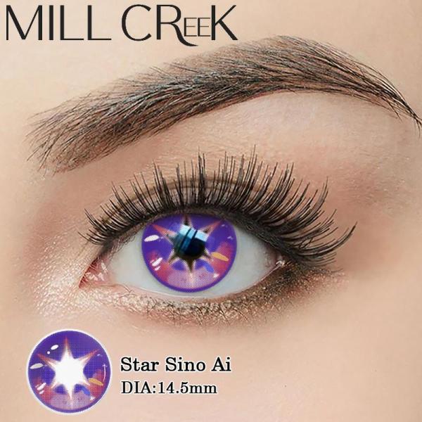 Yearly Use Purple Contacts Cosplay Colored Eye Contacts Cosplay 8.5mm Base Curve
