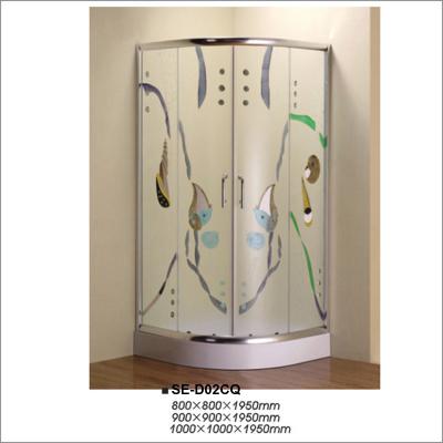 Curved Corner Shower Enclosure , Colorful Glass Luxury Bathroom Shower Stalls