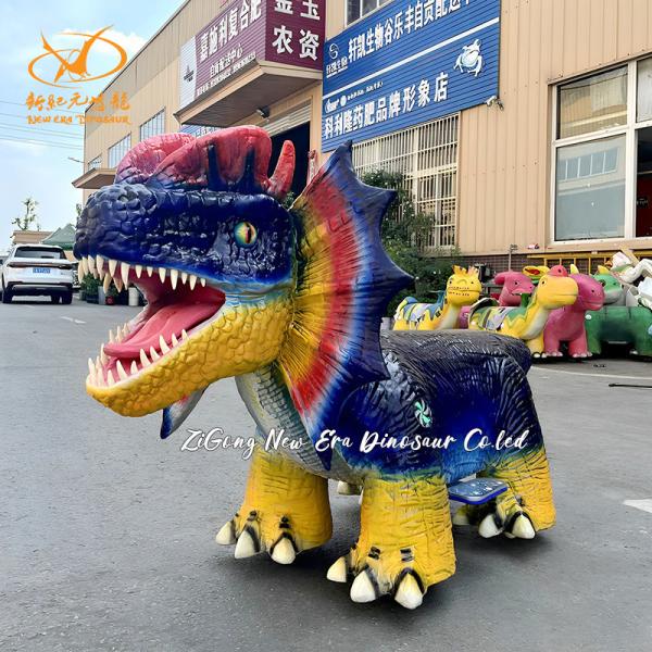 Light Effects Animatronic Dinosaur Ride 100kg Load Electric Walking Dinosaur Ride