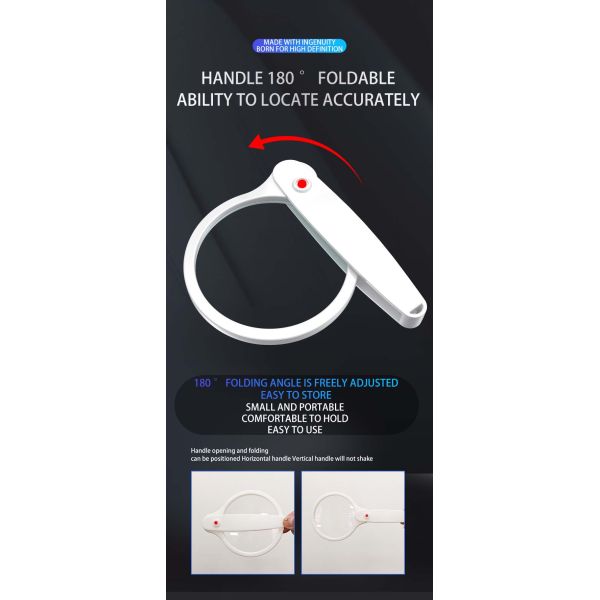 High Quality Wholesale Custom Optical Instruments  Magnifying Glass Foldable Handheld 3X 6X Magnifier