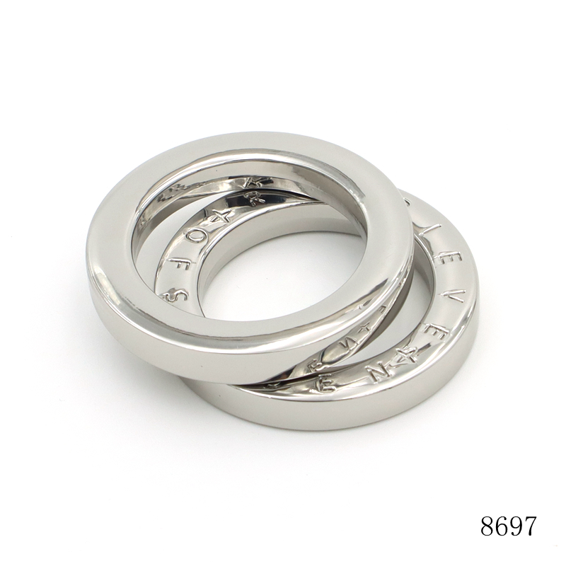 Custom Handbag O Rings Shiny Zinc Alloy Ring 35mm Bag Accessories