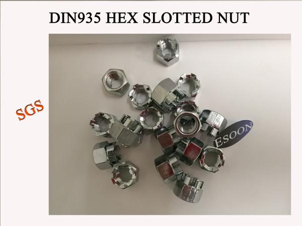 DIN935 Hexagon slotted and castle nuts ISO7035 GB6178-86 M12*1.5,Grade 8 Class,ZInc Surface