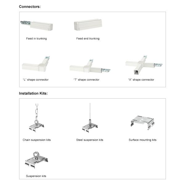линейный след 11000lm освещая снабжение жилищем 5ft DALI Dimmable алюминиевое