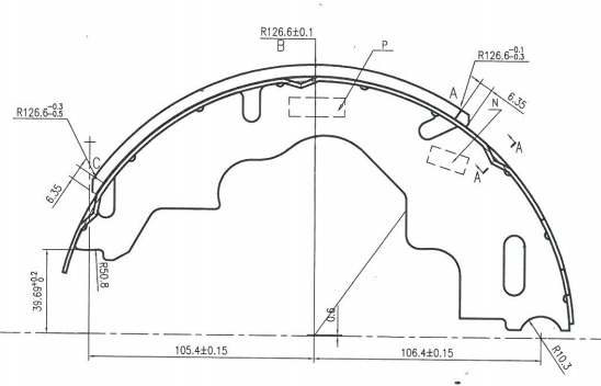 OEM ODM 10x2.25 Trailer Brake Shoes 3500lb Alko 10 Inch Brake Shoes