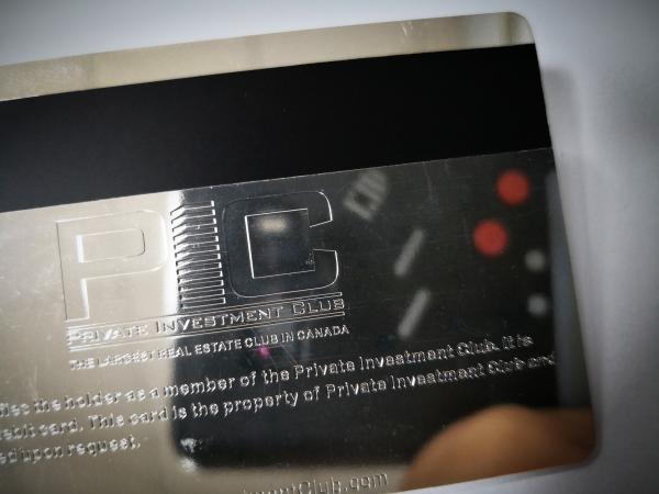 Sterling Silver Metal Membership Card With Hico Magnetic Stripe
