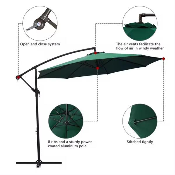Terrace Garden Big Sun Umbrellas Round and San-2 Design for Outdoor Protection