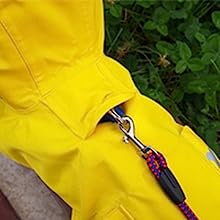 Dog Waterproof Raincoat with Poncho Hoodie, High Reflective Adjustable Yellow Pet Rain Jacket with Leash Hole