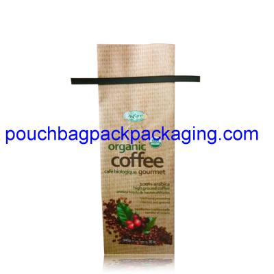 Kraft aluminium foil bag pack for coffee packaging with tin line