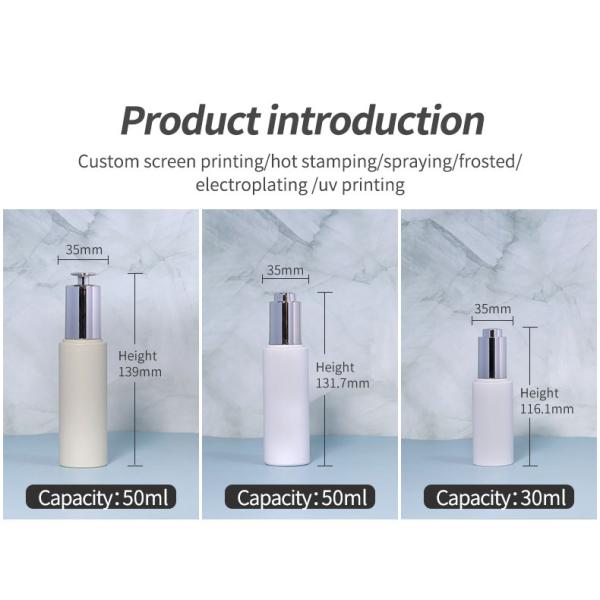 30ml 50ml PETG Bottle Cosmetic Dropper Bottle Silk Screen Printing  Hot Stamping