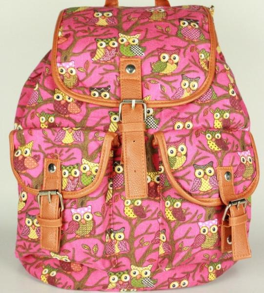 European and American style owl pattern casual fashion lady shoulder rucksack