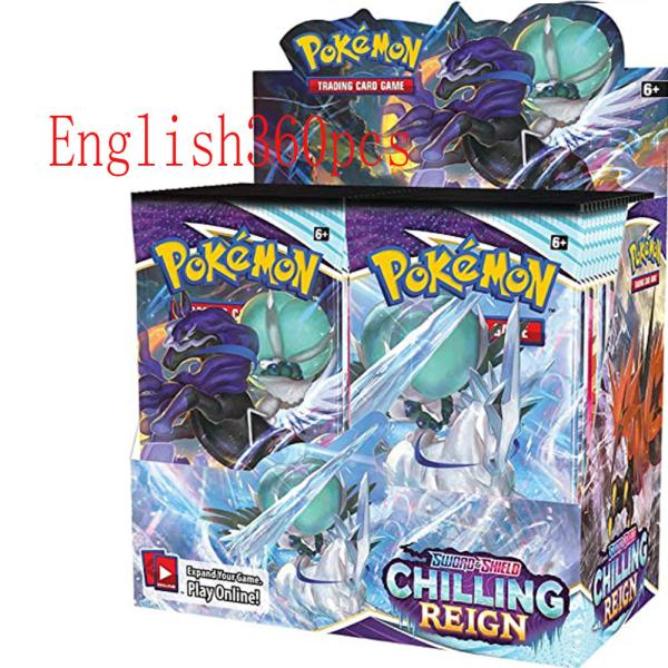 Английская версия 360 штук/коробка Покемоновые карты Booster Box With Customizable Card Back Design