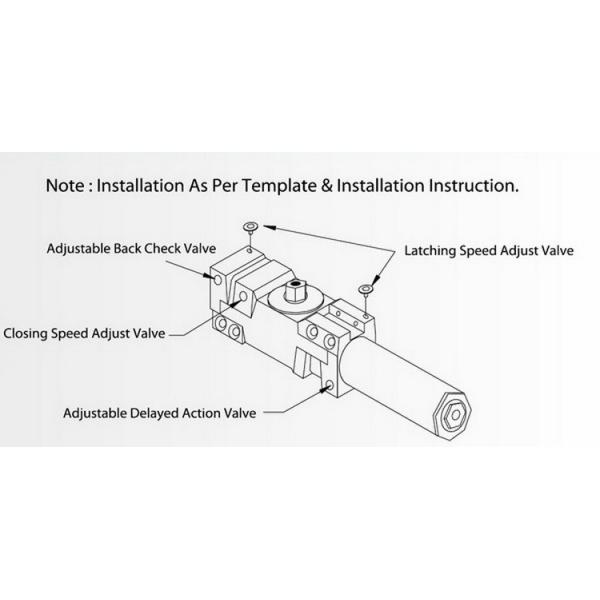 90 - 180 Degree Heavy Duty Hydraulic Door Closer Adjusting Size Door Weight 25 - 150kg