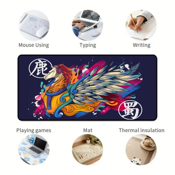 Large Deskmat Mouse Pad with Custom Print Durable Speed Fabric Non Slip Rubber Base