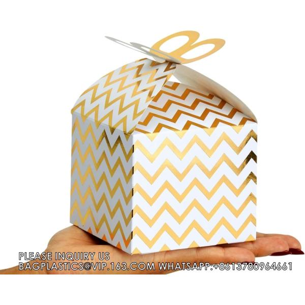 Boxes For Party Favors, Birthday, Wedding, Anniversaries, Valentines, Engagement, Gold Foil Ornament Gift Boxes