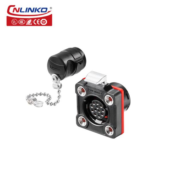 CNlinko M20 Industrial Waterproof IP68 12 Pin Automotive DC Power Connector Outdoor Electrical Cable Wire Adapter  Plastic Plug