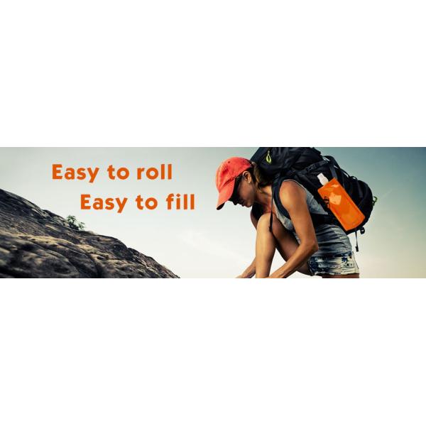 Collapsible Sports Water Bottle 3 Pack, Foldable Leak Proof Travel Bottles for Camping and Hiking, 480 mL Capacity