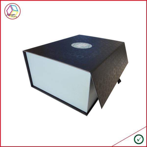 Custom Logo Four Pieces Magnetic Gift Box With Satin Ribbon