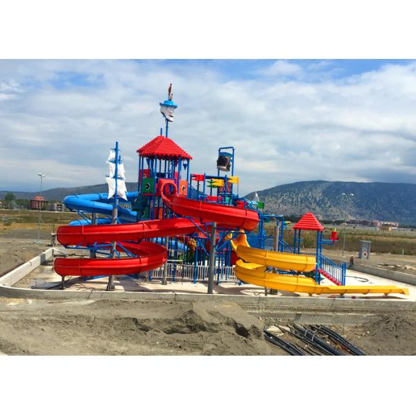 Durable Water Playground Equipment FRP Pipe Pirate Ship Slide For Kindergarten
