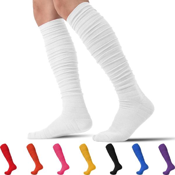 Extra Long Padded Football Scrunch Socks for Youth Athletes' Comfort and Support