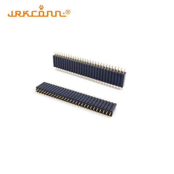 Rounded Hole 2.54 Mm Pitch Female Connector H7.0 Dual Row Header Plated Gold