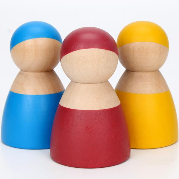 Blocs constitutifs en bois Toy Creative Educational d'arc-en-ciel de Brown 18cm