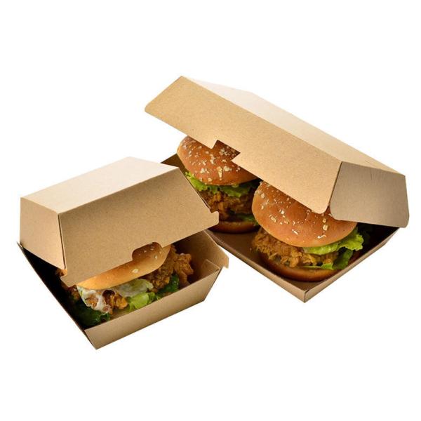 Boîte à burger personnalisée empilable avec trous d'aération, emballage écologique et personnalisable
