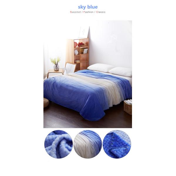 Gradient Color Flannel Sheet Blanket , Flannel Fleece Blanket Easy Care For Bedding