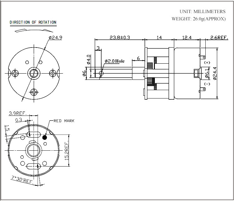 Мотор 4.2RPM шестерни Dc коробки передач портноя 3V 14mm для света шарика