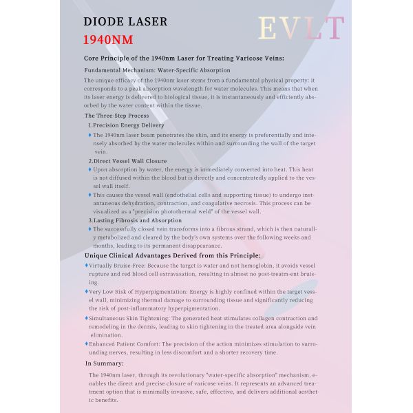 1940nm Diode Laser For Varicose Vein Removal Varicose Veins Laser Machine EVLT 1940 Varicose Veins Laser Treatment