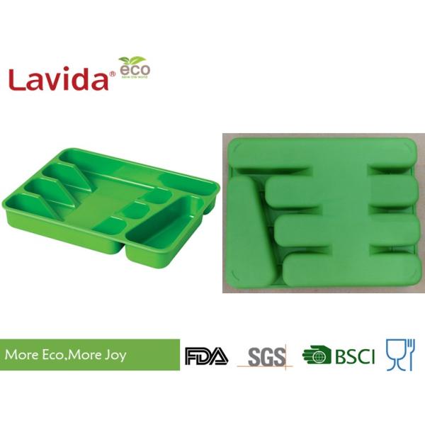 Hot New Most sustainable Natrural Bamboo Fiber Tray Plant Fibre Flatware Tray PP Knife Organising Box Kitchen tool Rack