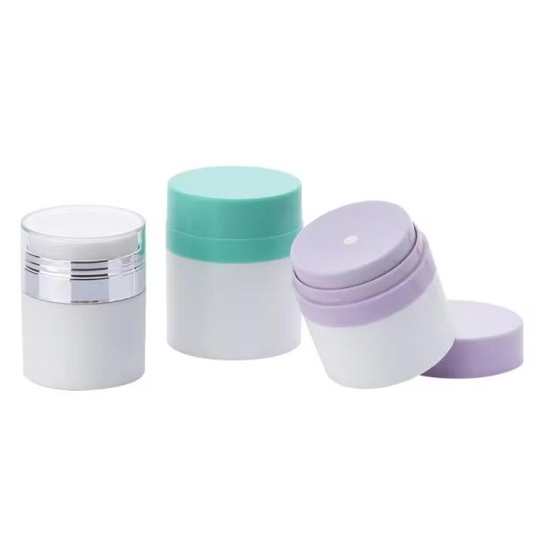 Puits de pompe sans air glacé Crème à vide blanche Puits rond pour crème hydratante