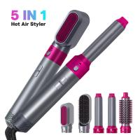 Enrolamento de ar de íons negativos Curling automático de cabelo estilo de ar quente escova 5 em 1 Multi função