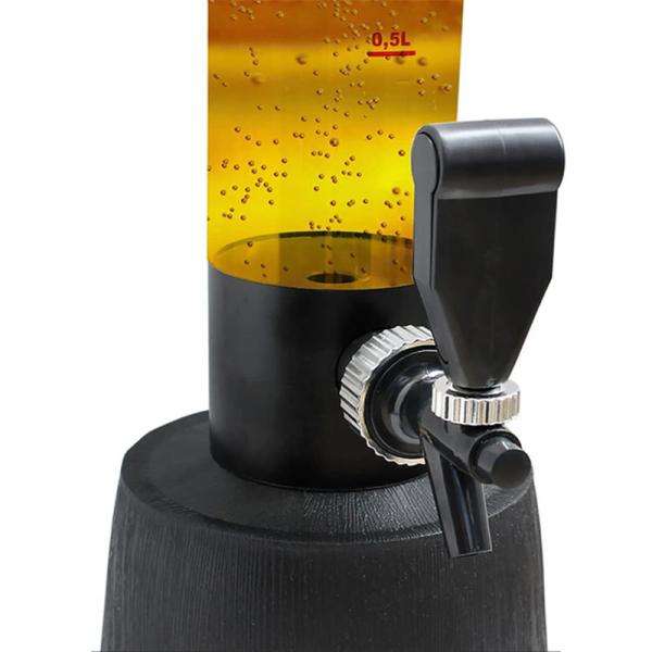 Customized Ice Tube Beer Beverage Barrel with Tap Dispenser and Ice Cooling Beer Tower