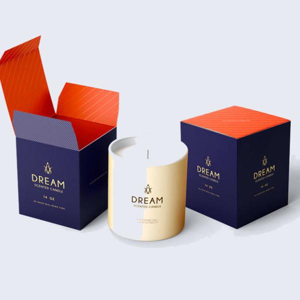 Custom Logo Folding Paper Candle Packaging Cardboard Paper Box