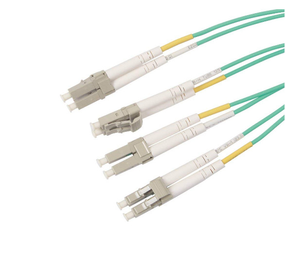 3.3 ft MPO MTP Cable to 8xLC Fan-out Patch Cord 50/125 Multimode Fiber Optic Patch Cord