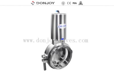 Single acting Normal Open Sanitary level 3 inch powder butterfly valves with stainless steel actuator