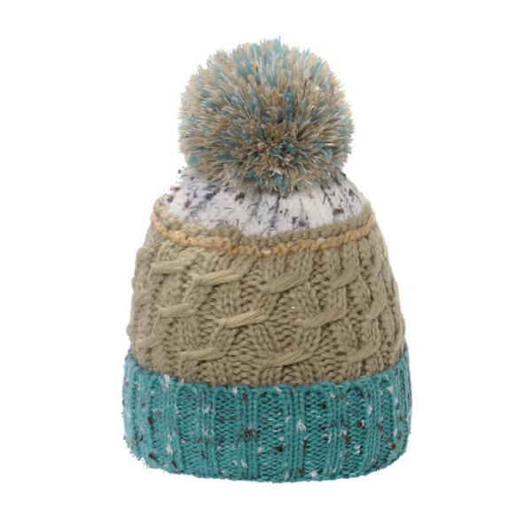 Customized Eco Friendly Accessories RPET Knitted Beanie Hat With Pompon Support OEM Service And Fair Trade Approved